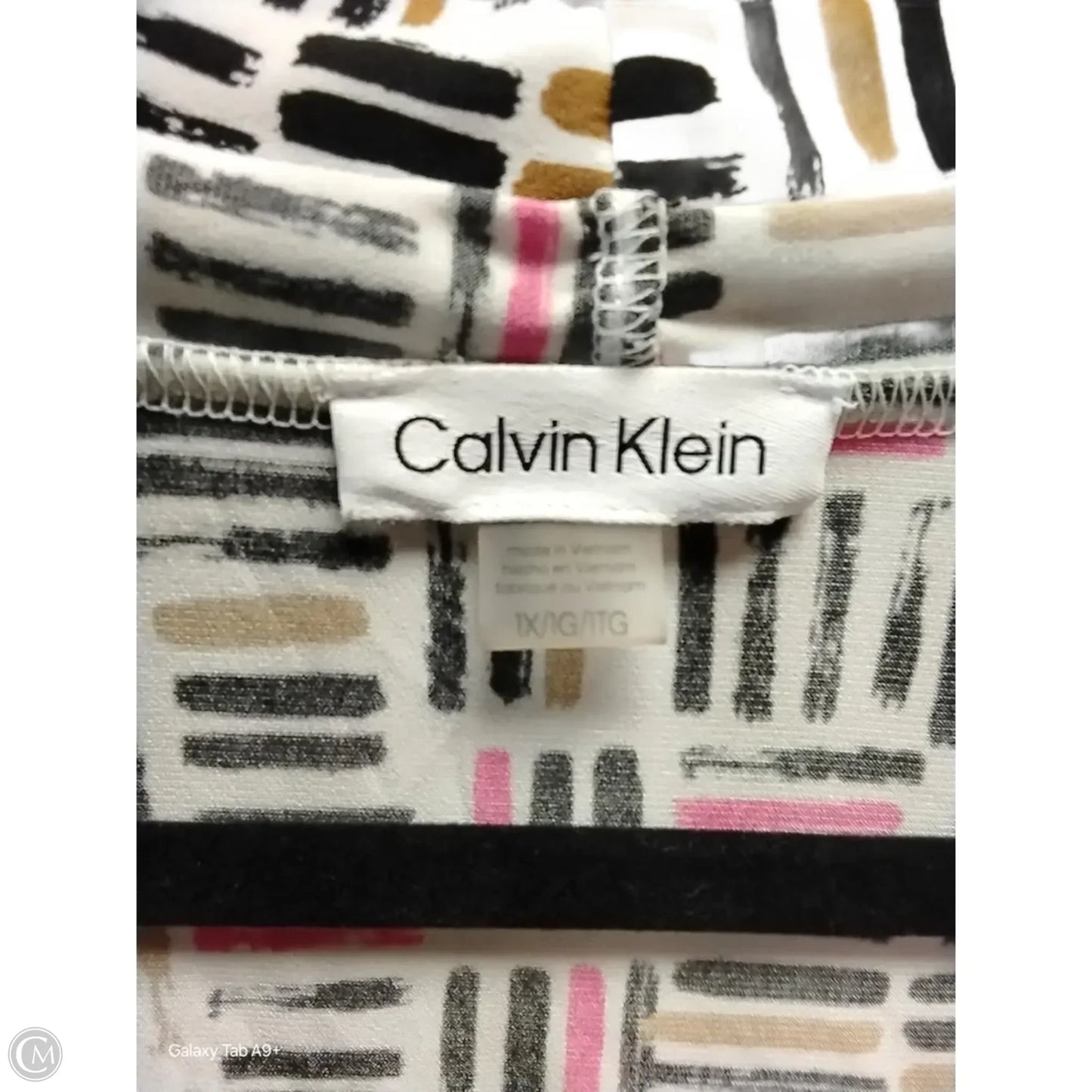Top Sleeveless By Calvin Klein In Striped Pattern, Size: 1x