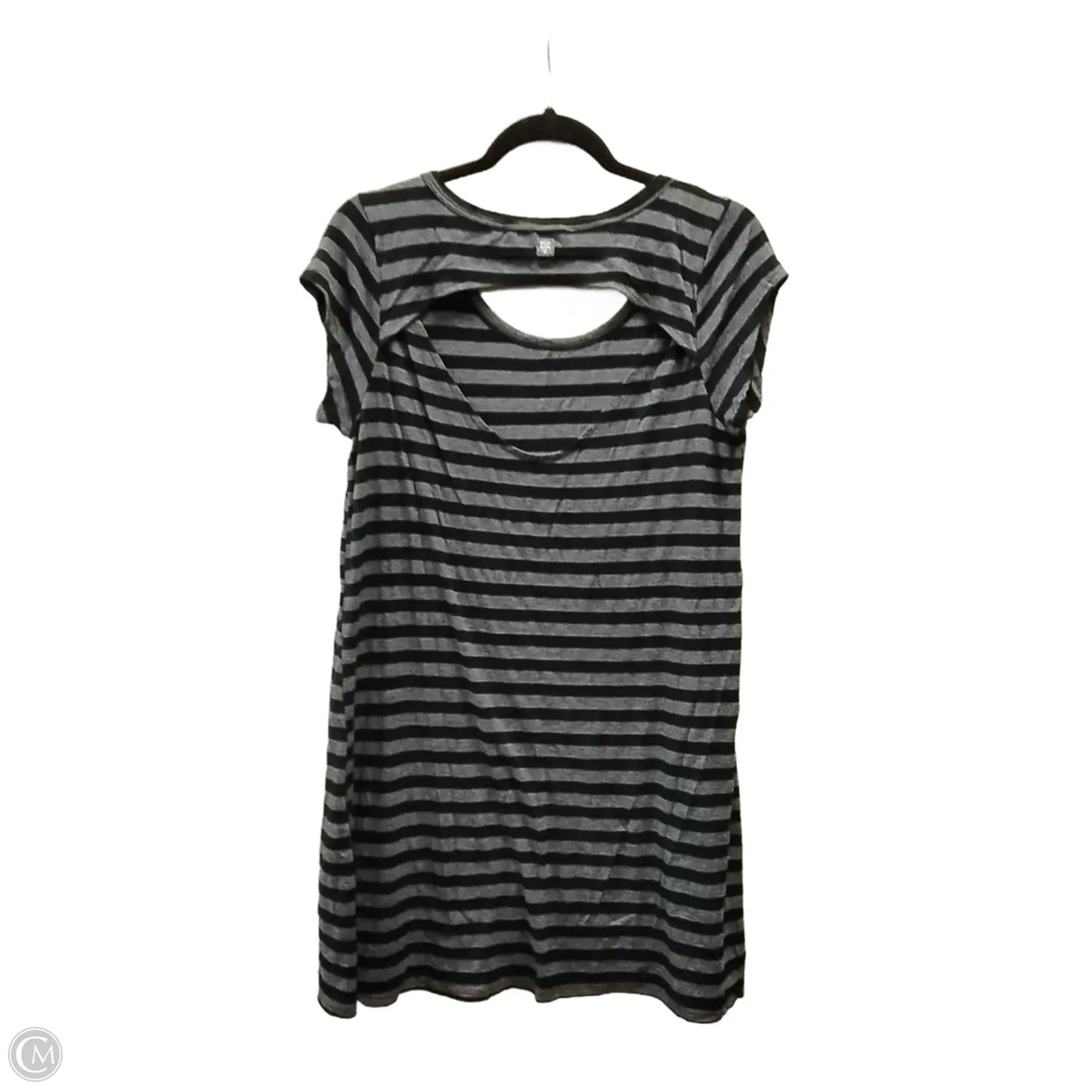 Top Short Sleeve By Billabong In Striped Pattern, Size: L