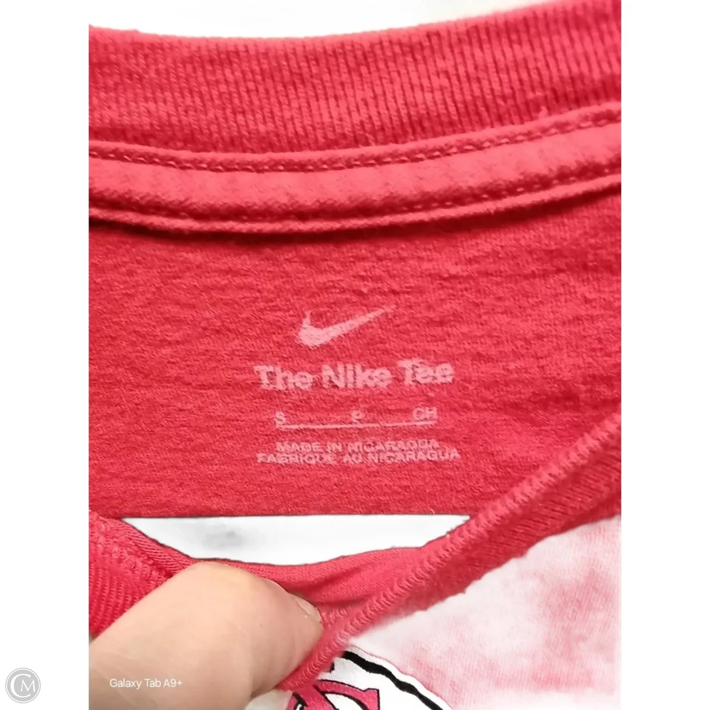 Top Short Sleeve By Nike Apparel In Red & Yellow, Size: S