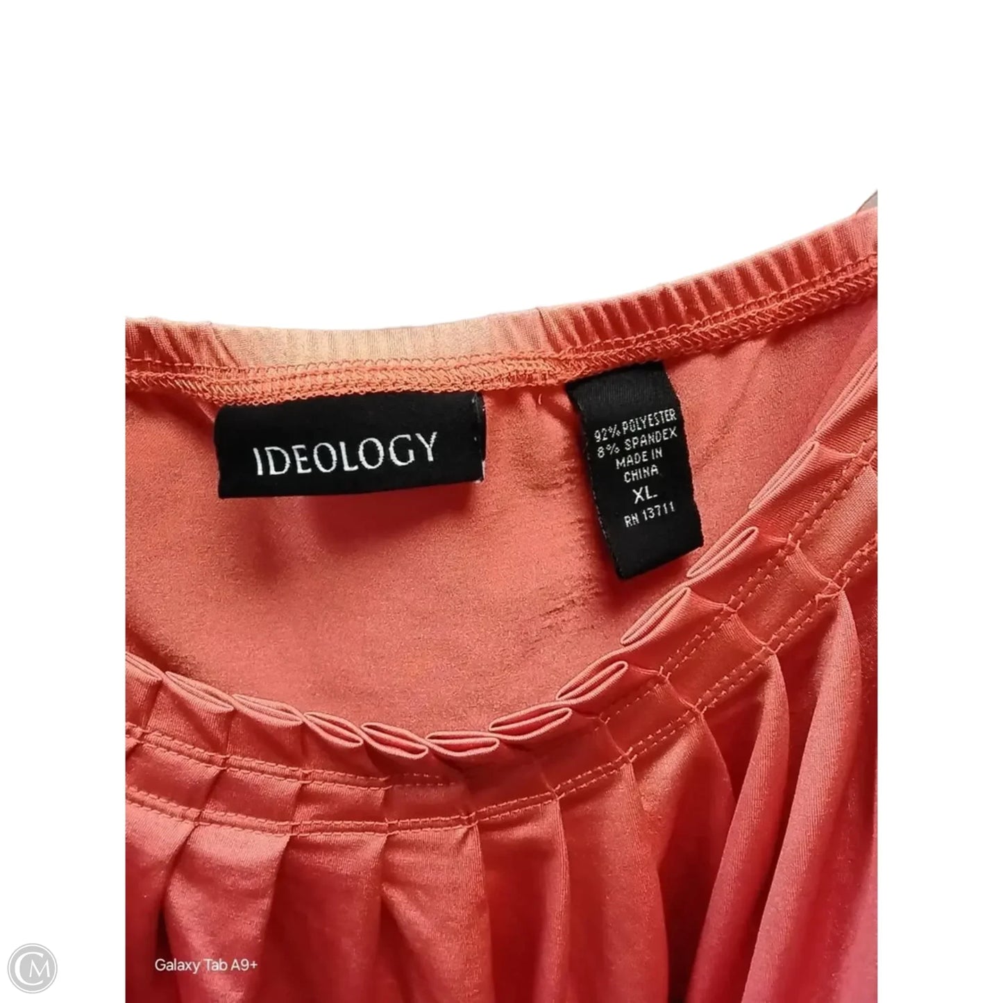 Top Sleeveless By Ideology In Orange, Size: Xl