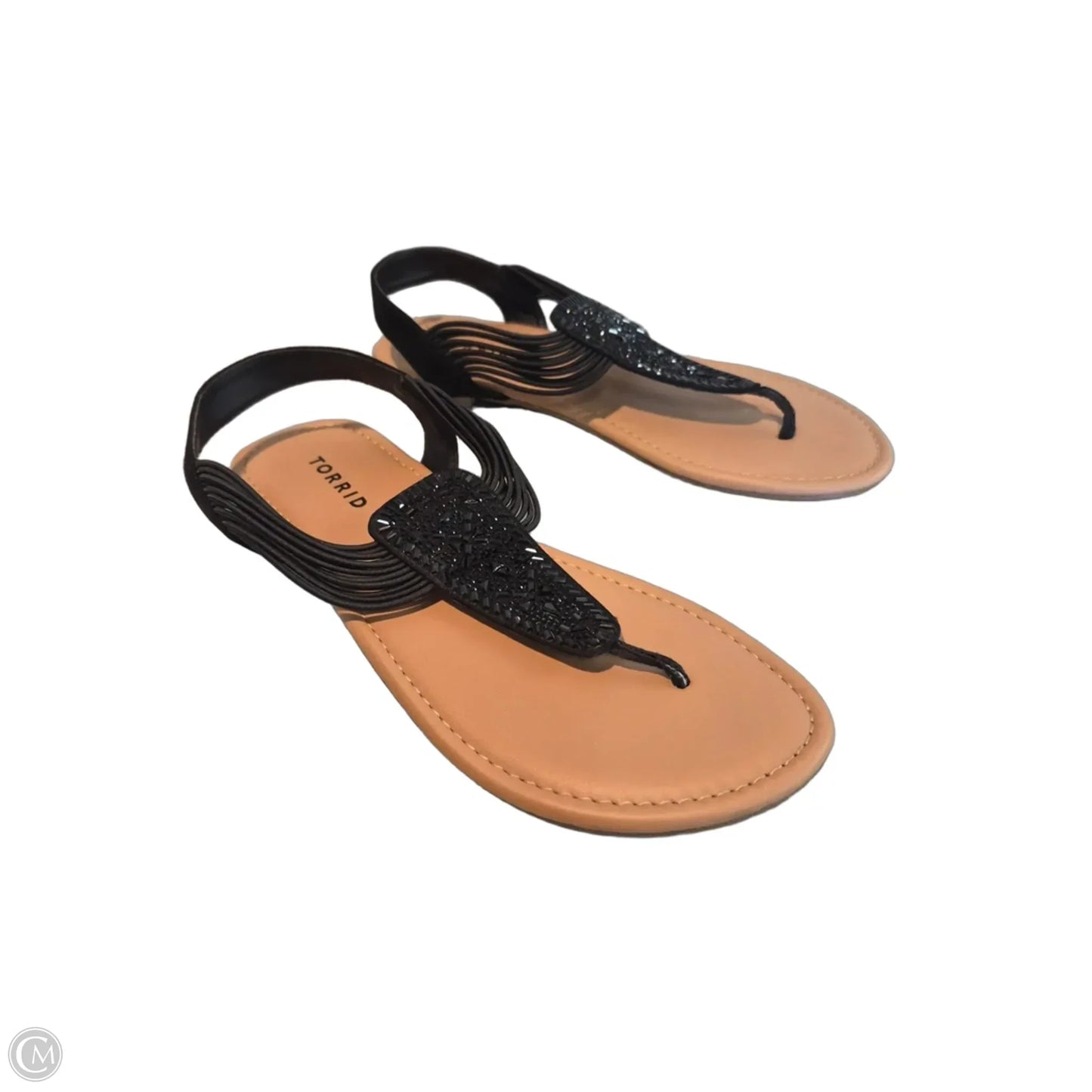 Sandals Flats By Torrid In Black & Tan, Size: 9