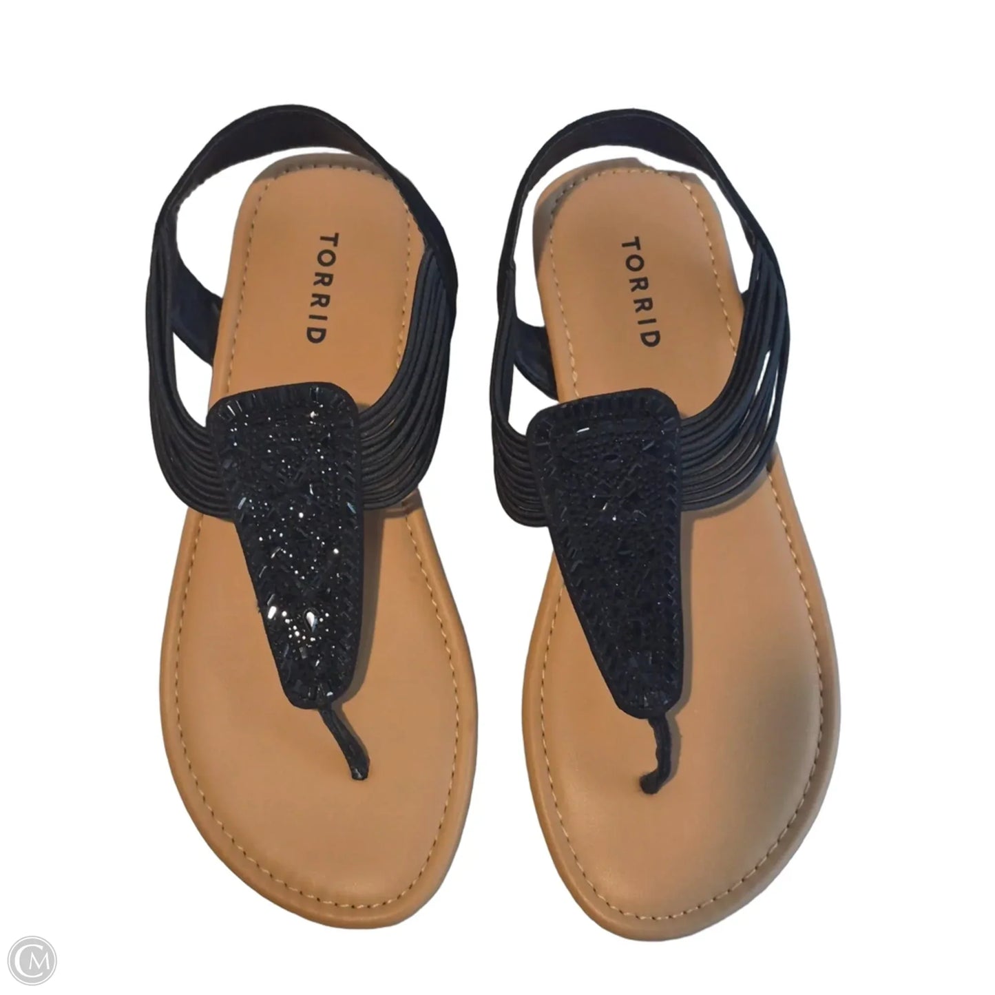 Sandals Flats By Torrid In Black & Tan, Size: 9