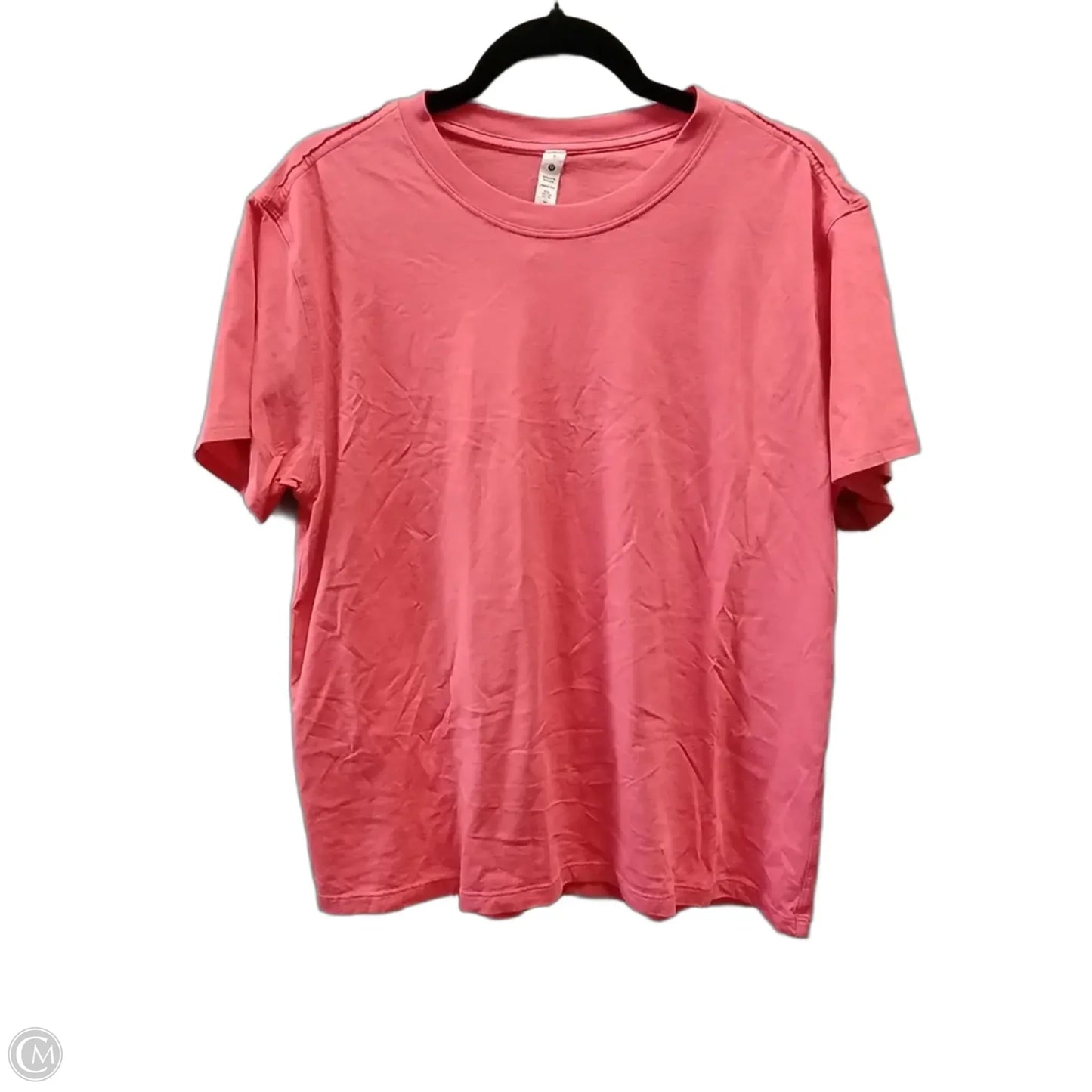 Athletic Top Short Sleeve By Lululemon In Pink, Size: 8