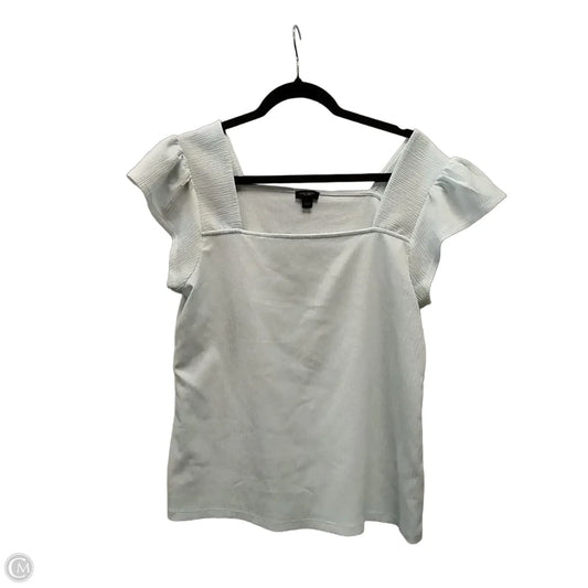 Top Short Sleeve By Ann Taylor In Aqua, Size: L