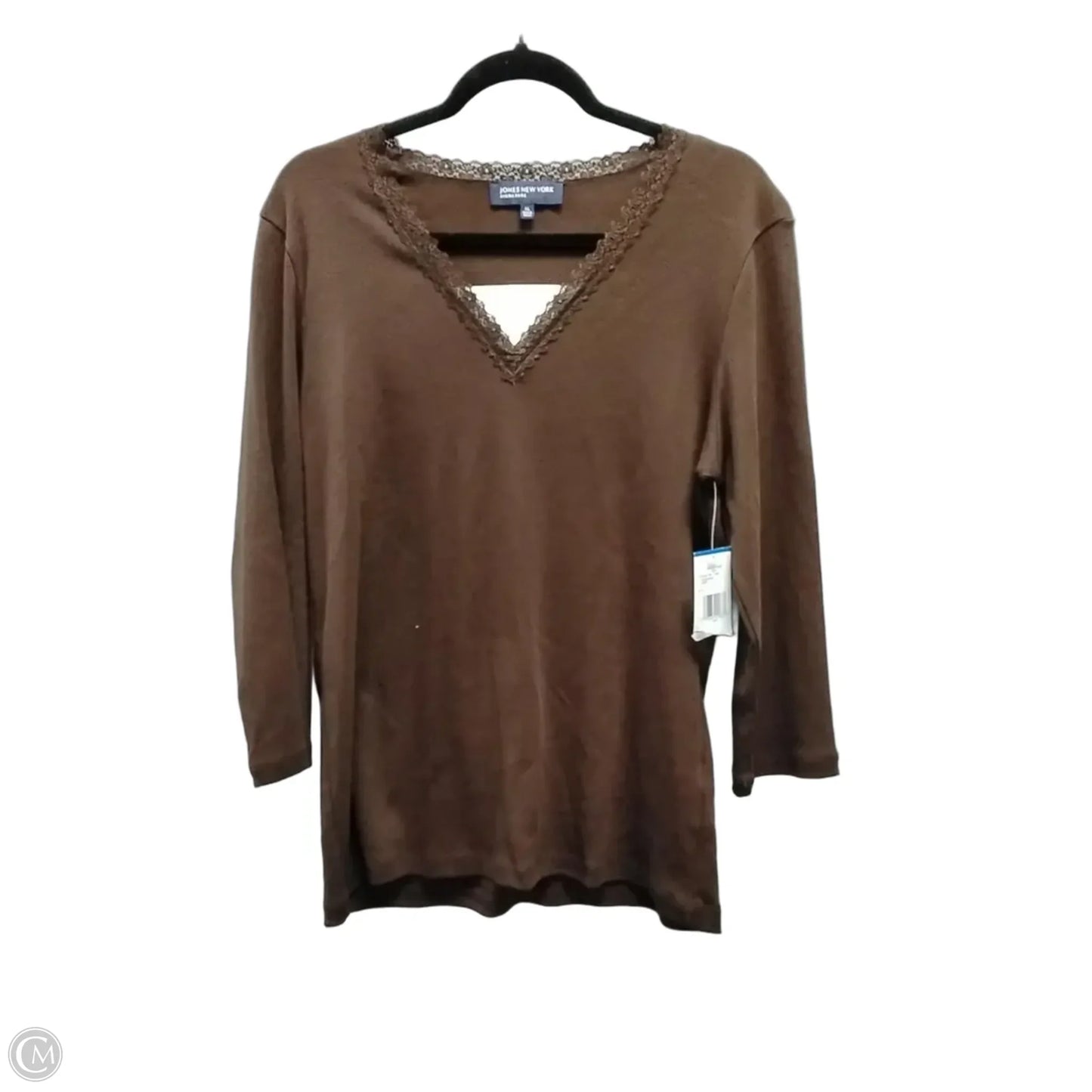 Top Long Sleeve By Jones New York In Brown, Size: Xl