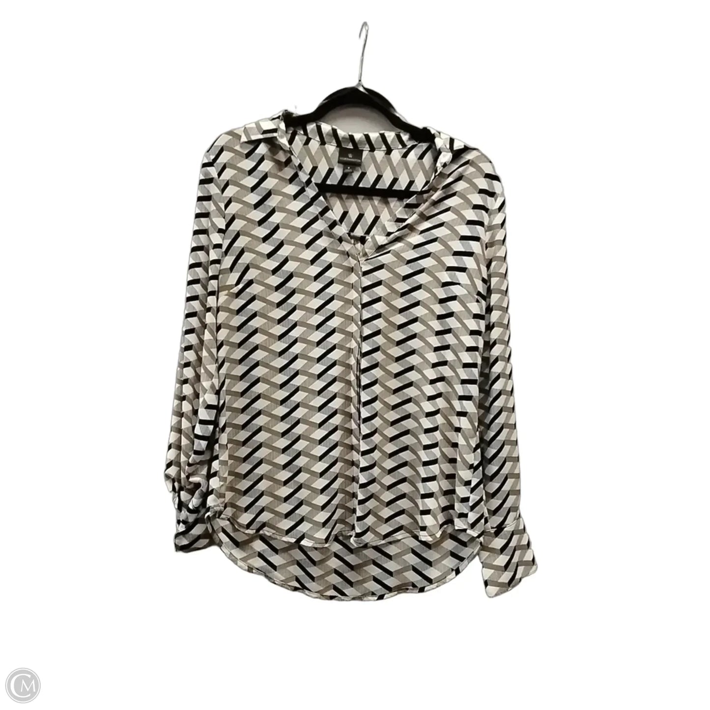 Blouse Long Sleeve By Worthington In Chevron Pattern, Size: S