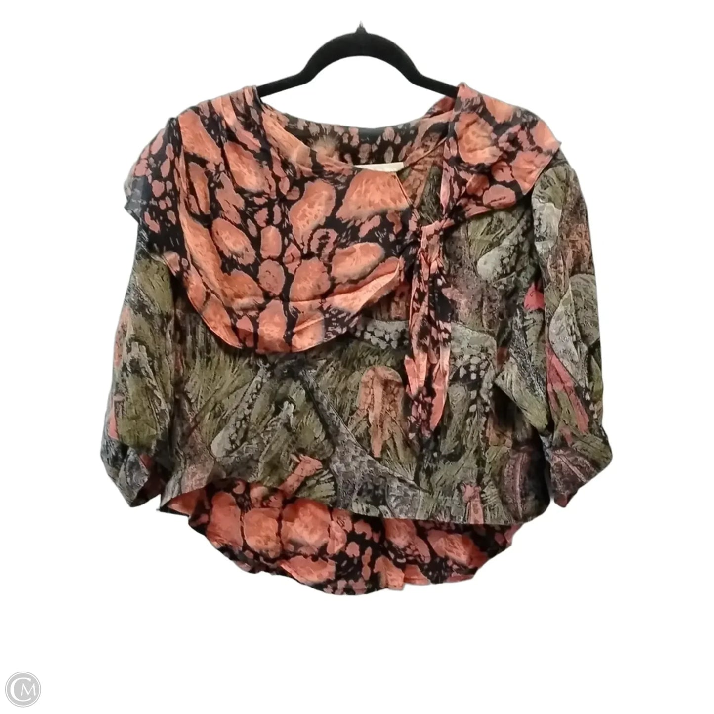 Top Long Sleeve By Platinum In Animal Print, Size: M