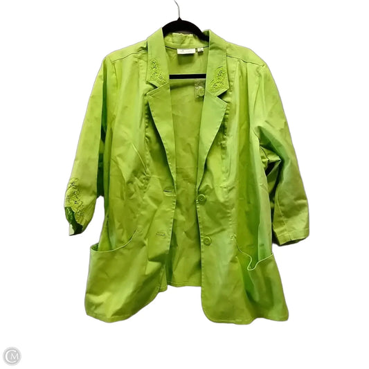 Blazer By Denim And Company In Green, Size: 2x