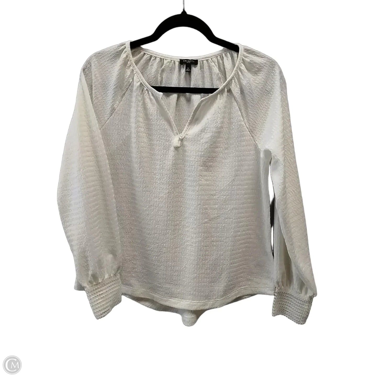 Top Long Sleeve Basic By Talbots In Cream, Size: Sp