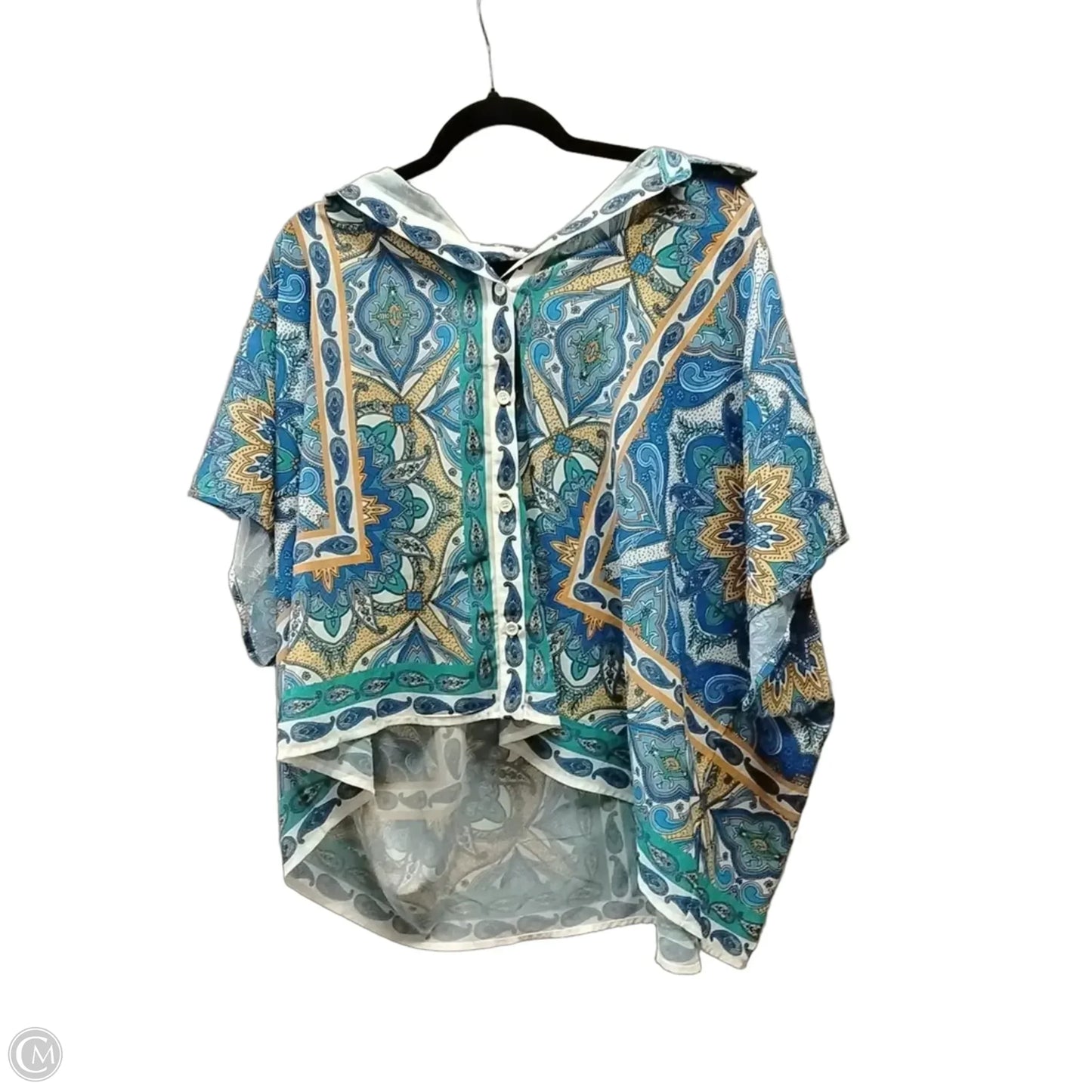 Top Short Sleeve By Flying Tomato In Paisley Print, Size: M