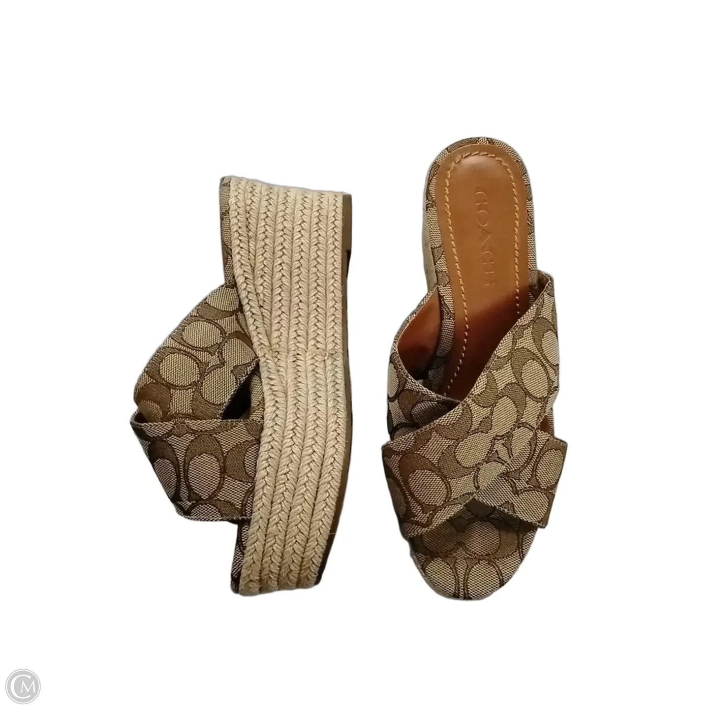 Sandals Designer By Coach In Bronze, Size: 7.5