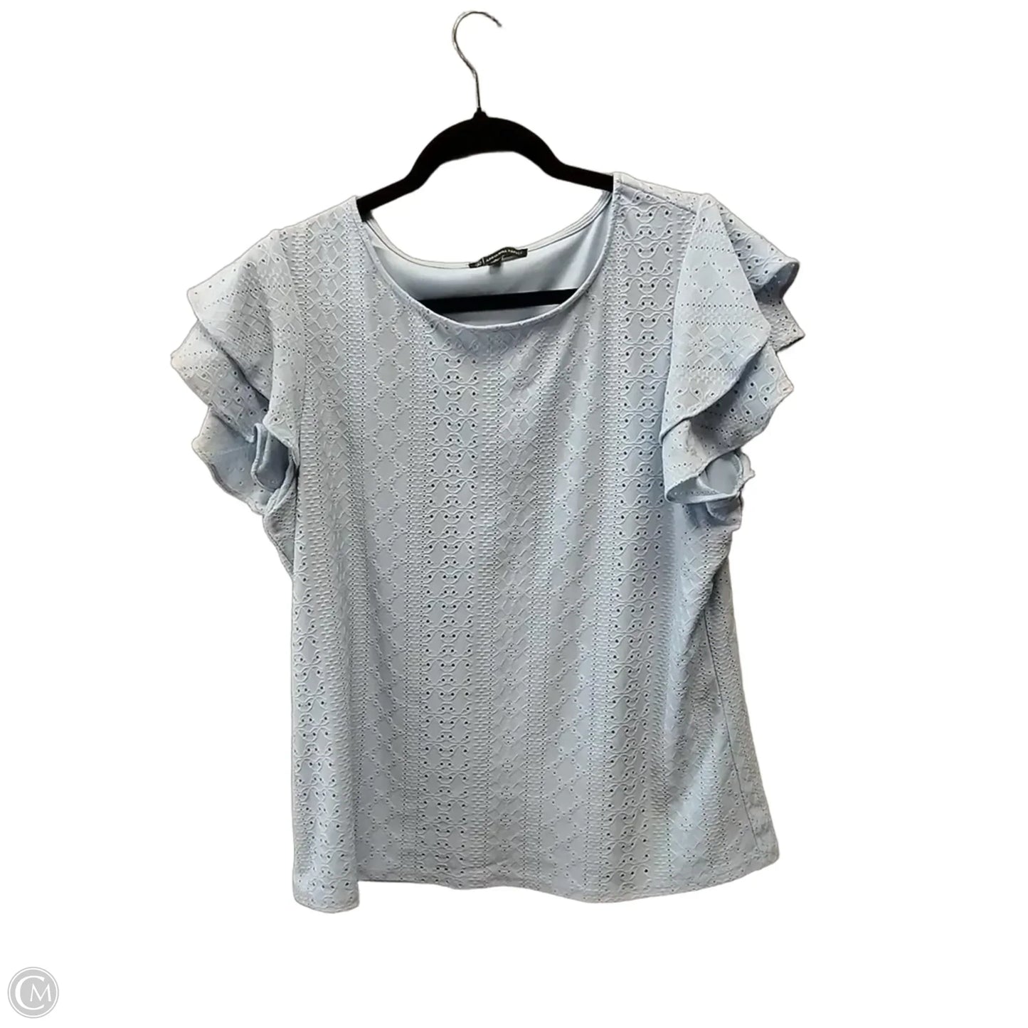 Top Short Sleeve By Adrianna Papell In Blue, Size: L
