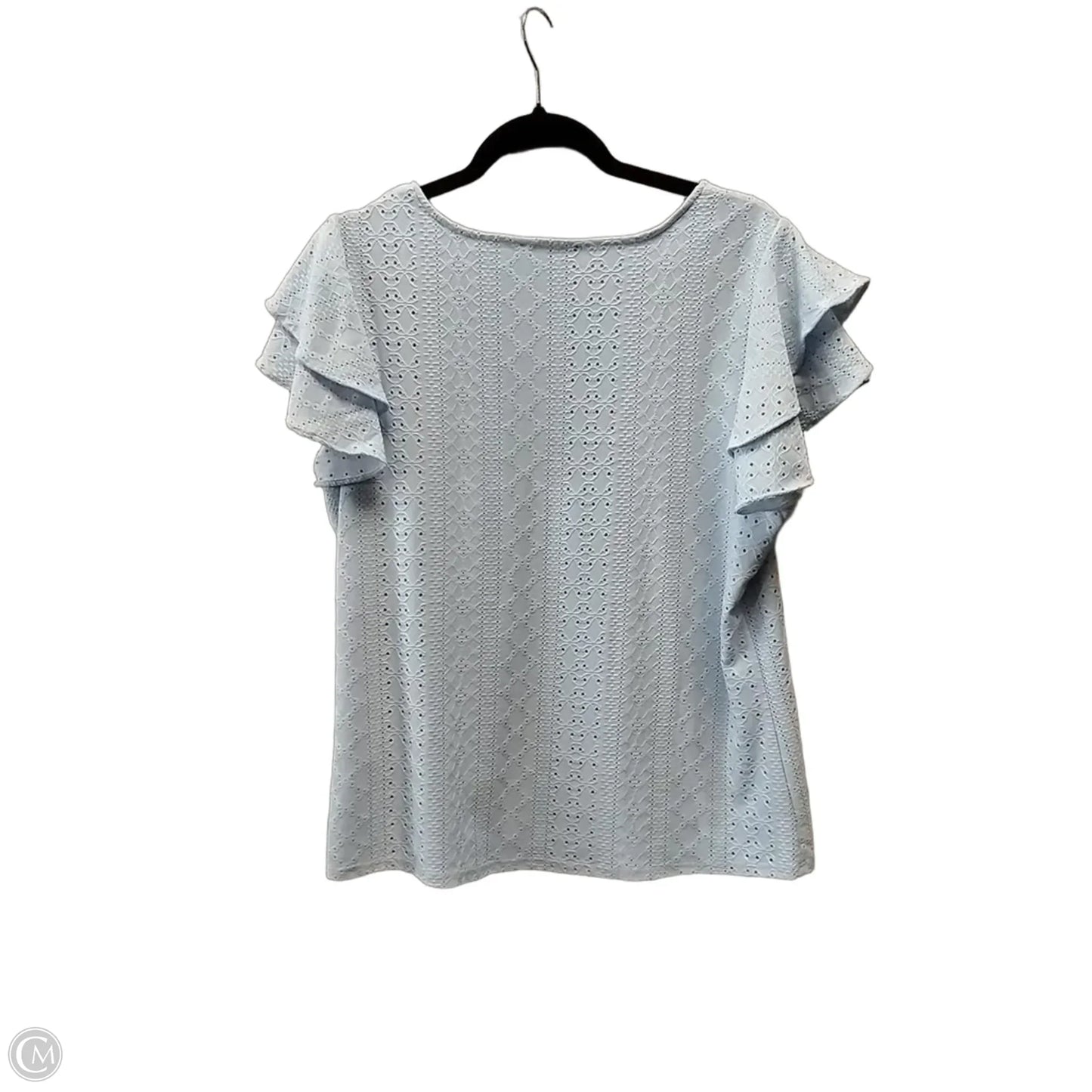 Top Short Sleeve By Adrianna Papell In Blue, Size: L