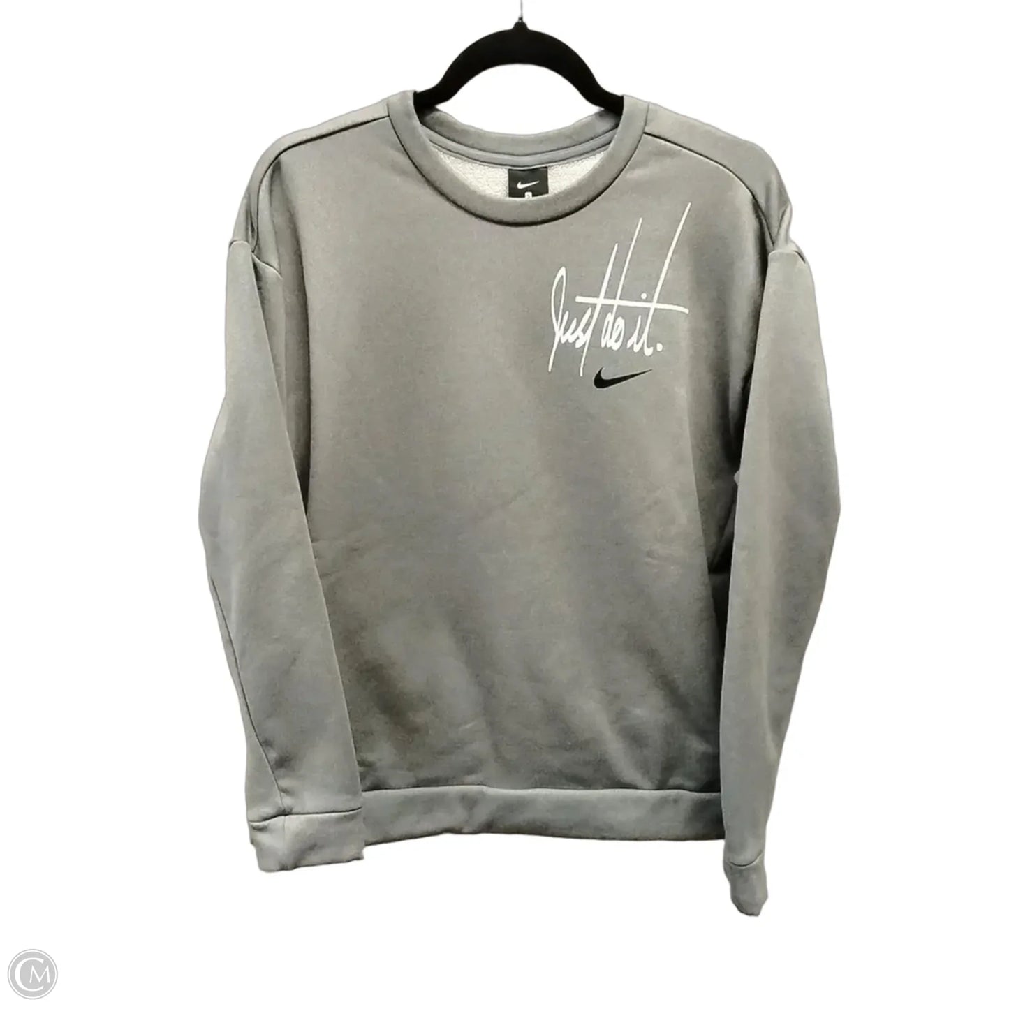 Athletic Sweatshirt Crewneck By Nike Apparel In Grey, Size: S