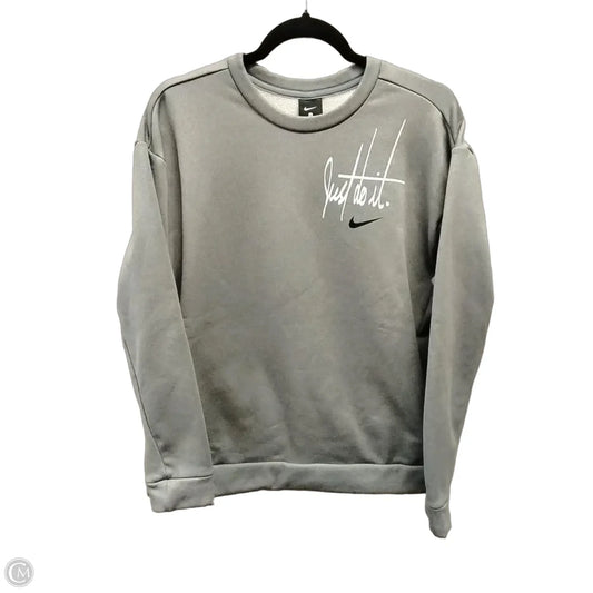 Athletic Sweatshirt Crewneck By Nike Apparel In Grey, Size: S