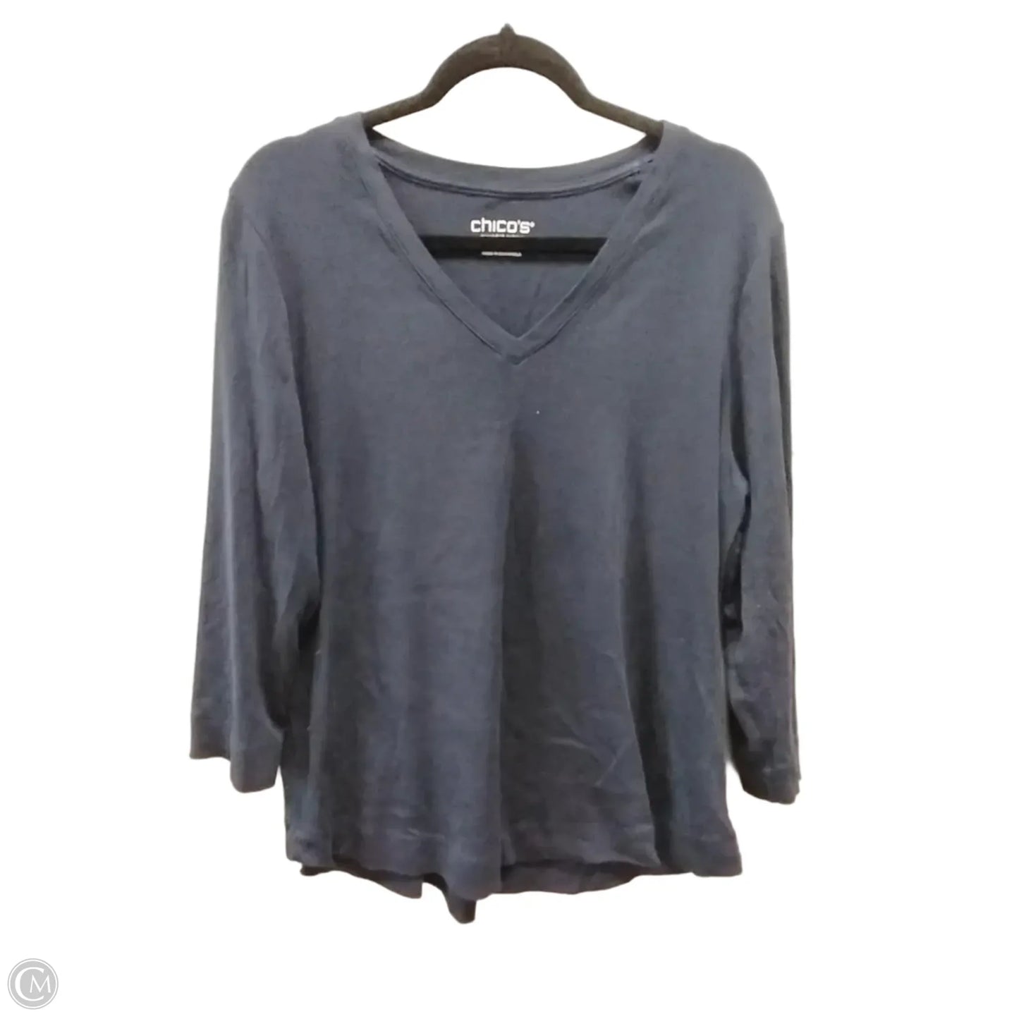 Top Long Sleeve Basic By Chicos In Navy, Size: Xl