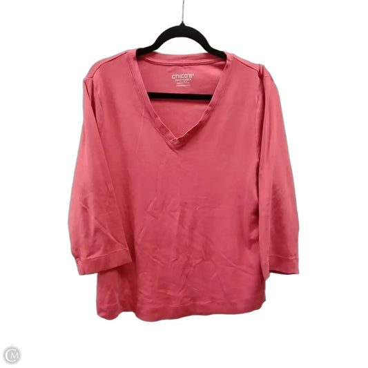 Top Long Sleeve Basic By Chicos In Orange, Size: Xl