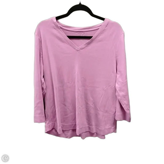 Top Long Sleeve Basic By Chicos In Pink, Size: Xl