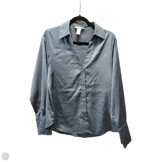 Blouse Long Sleeve By H&m In Blue, Size: S