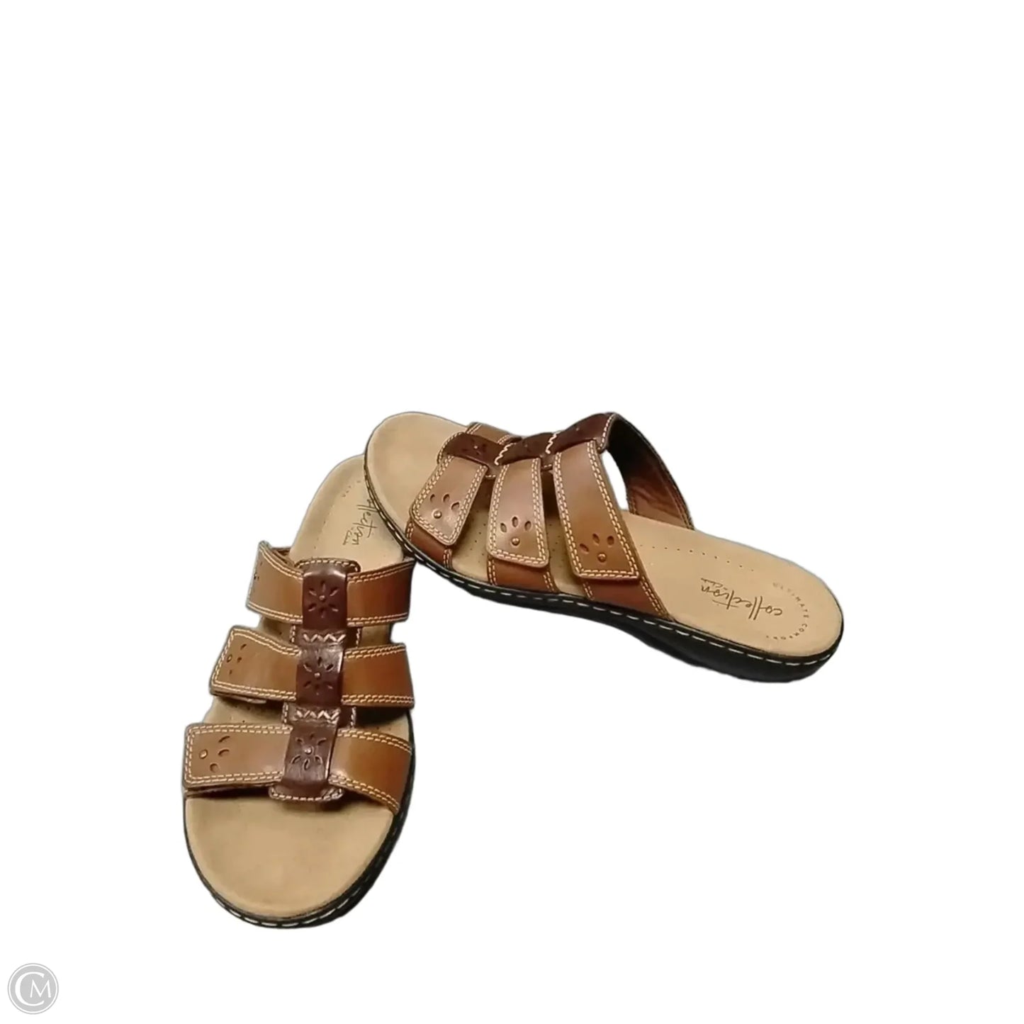 Sandals Flats By Clarks In Tan, Size: 9