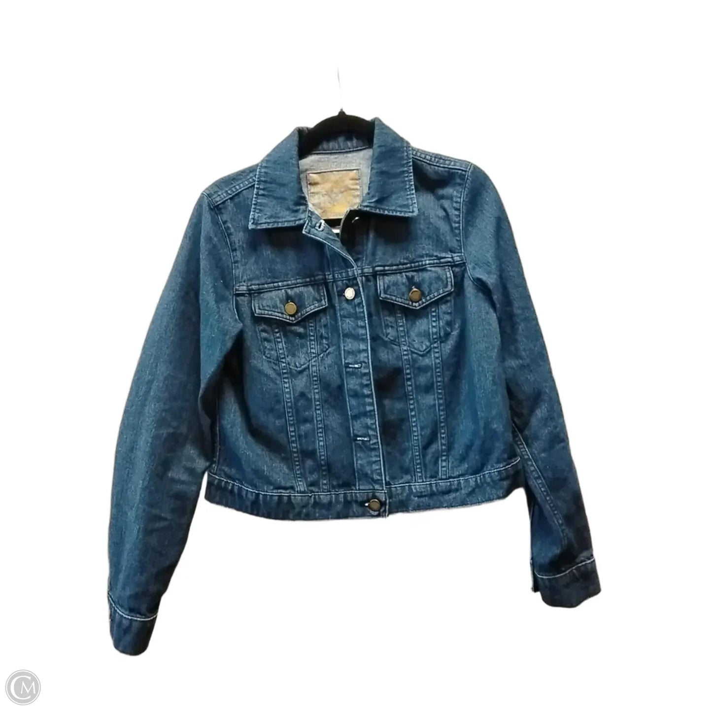 Jacket Designer By Michael Kors In Blue Denim, Size: M