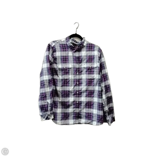 Top Long Sleeve By Eddie Bauer In Purple & White, Size: Xl