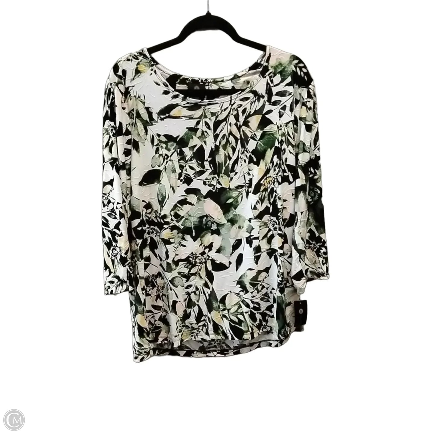 Blouse Long Sleeve By Jm Collections In Floral Print, Size: L