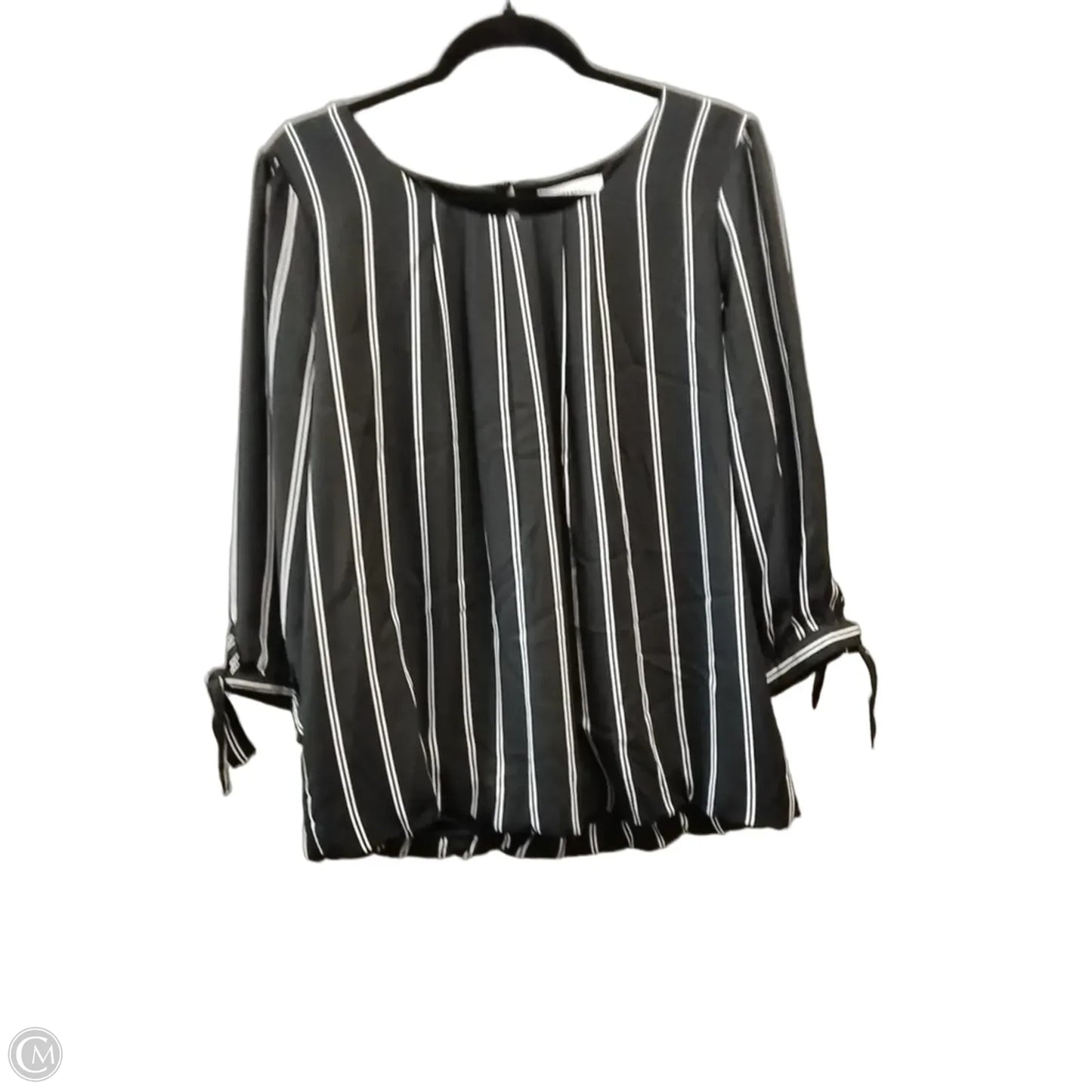 Blouse Long Sleeve By Counterparts In Black & White, Size: L