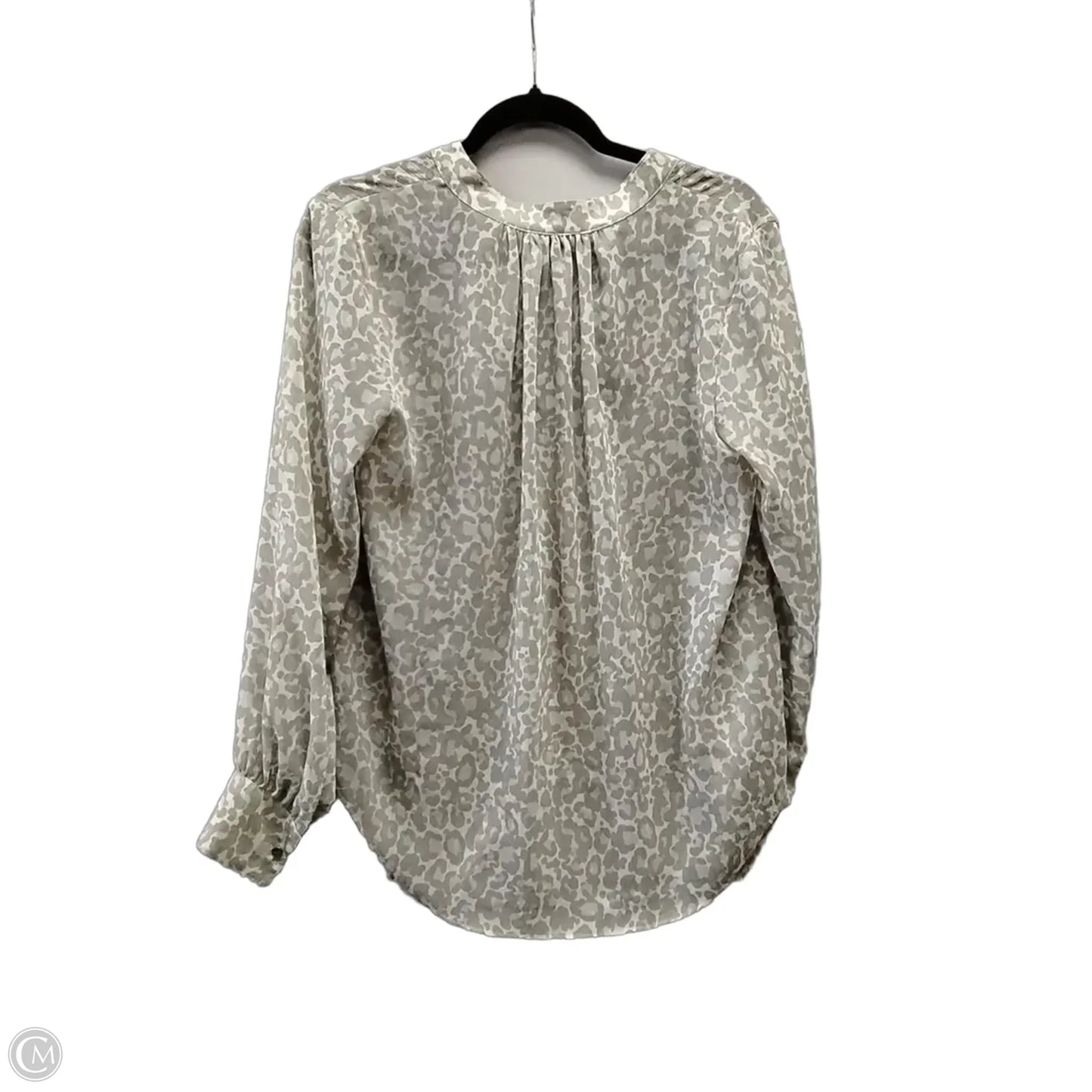 Blouse Long Sleeve By Dkny In Leopard Print, Size: S