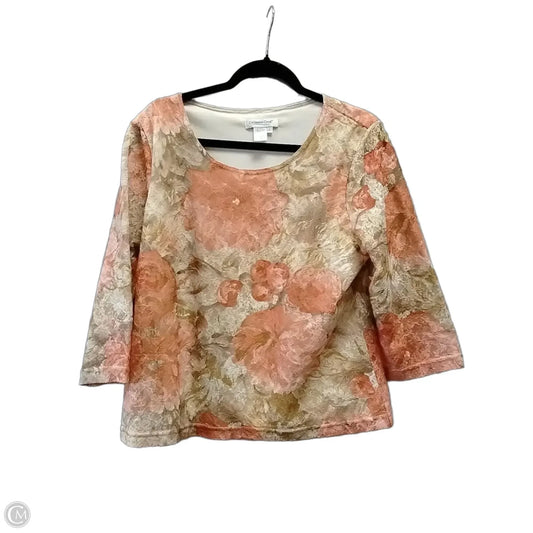 Top Long Sleeve By Coldwater Creek In Peach, Size: L
