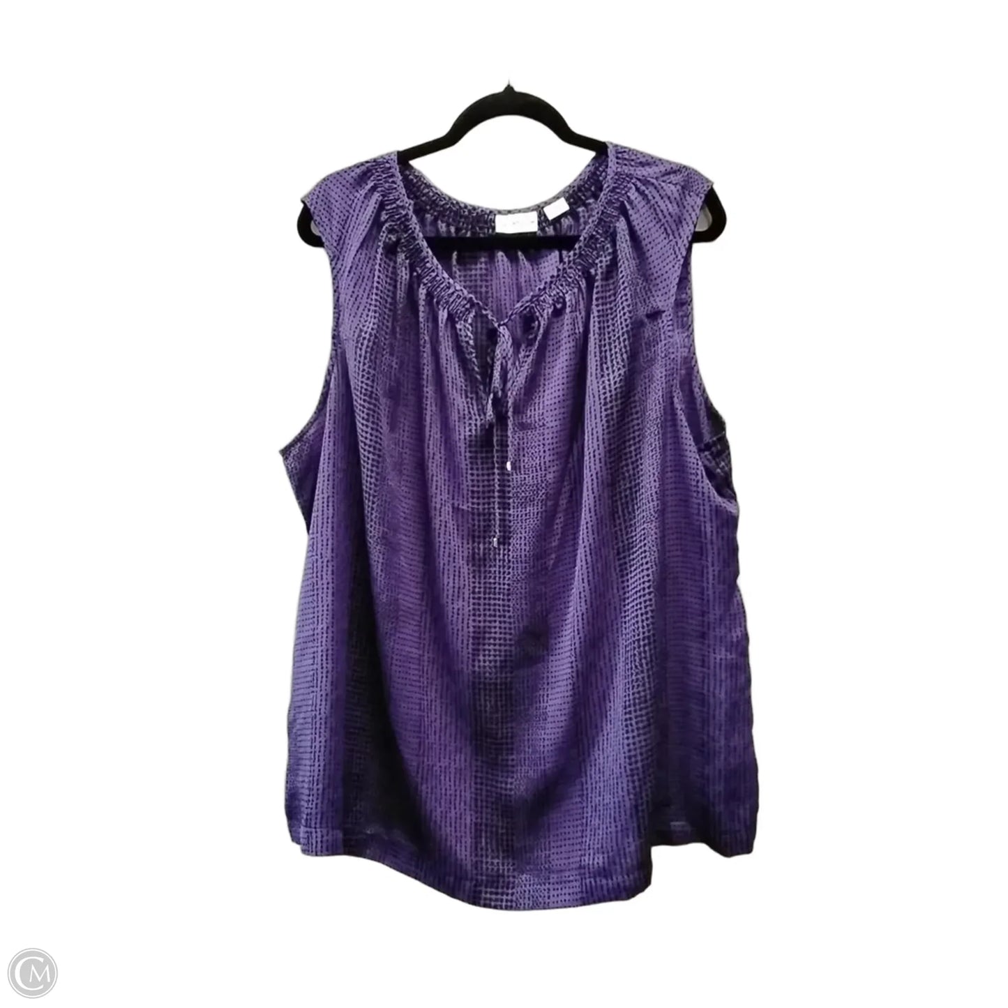 Blouse Short Sleeve By Liz Claiborne In Purple, Size: 3x