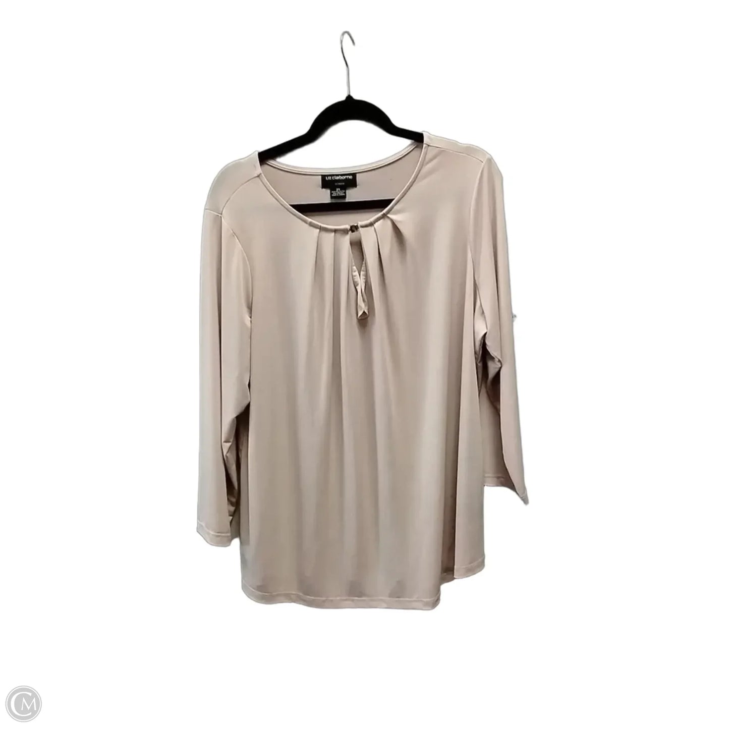 Blouse Long Sleeve By Liz Claiborne In Pink, Size: 2x