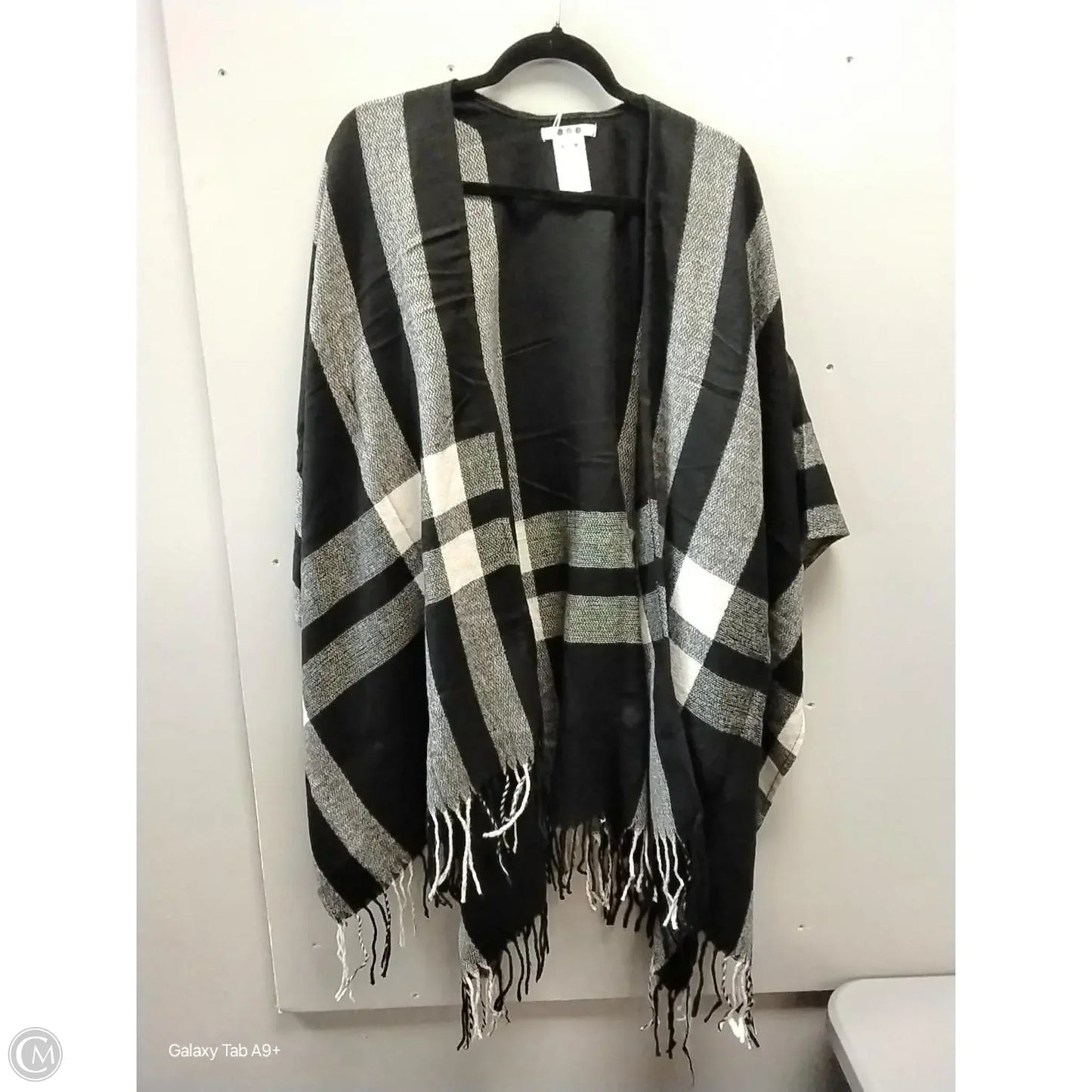 Poncho By Three Dots In Plaid Pattern, Size: Onesize