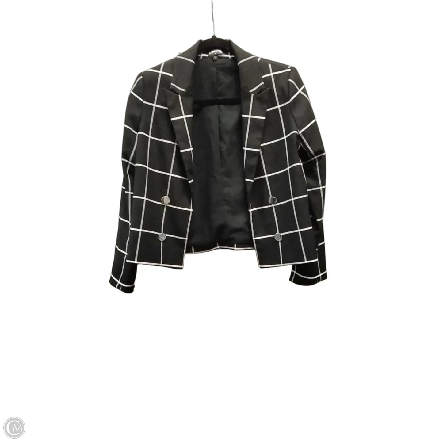 Blazer By Express In Checkered Pattern, Size: S