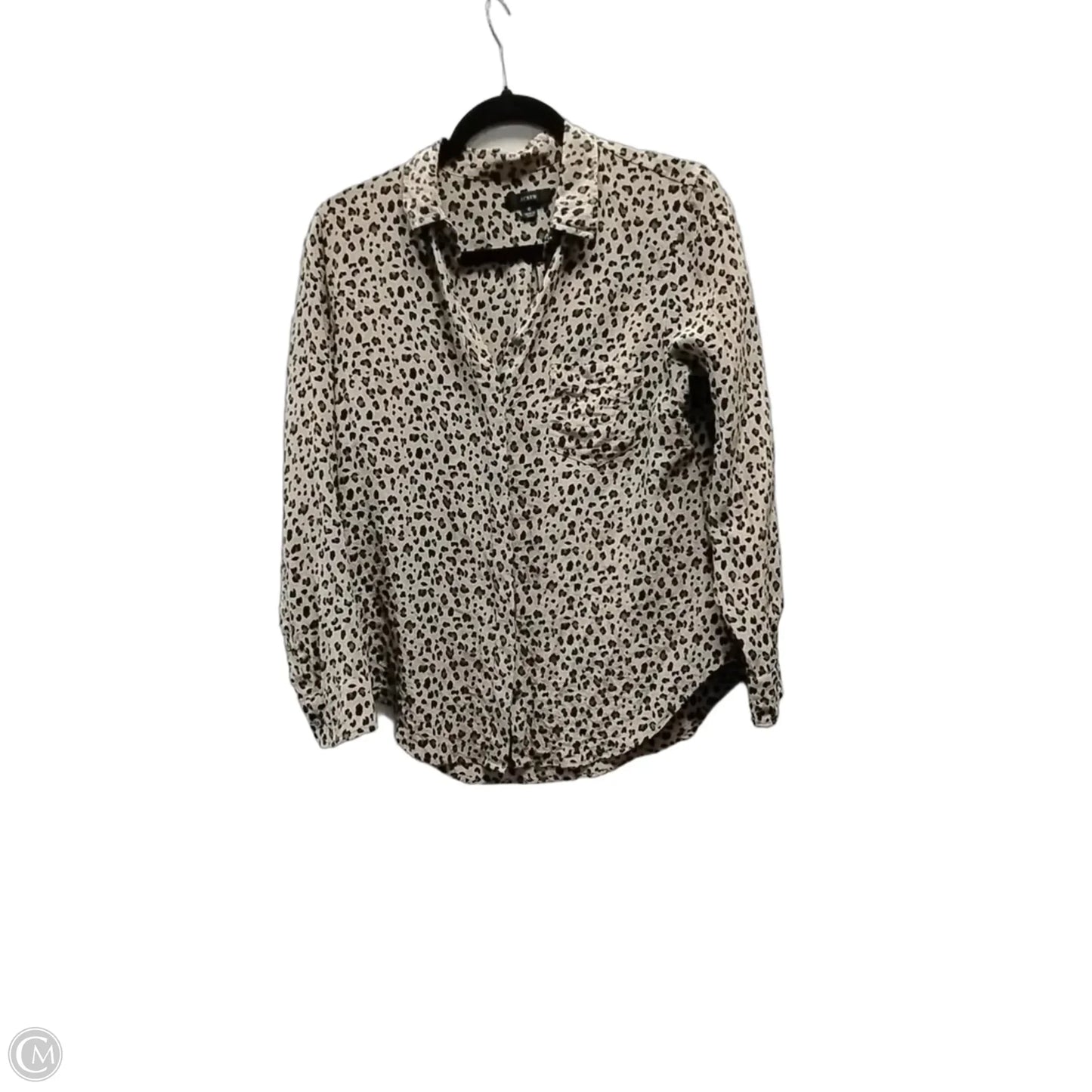 Blouse Long Sleeve By J. Crew In Leopard Print, Size: S