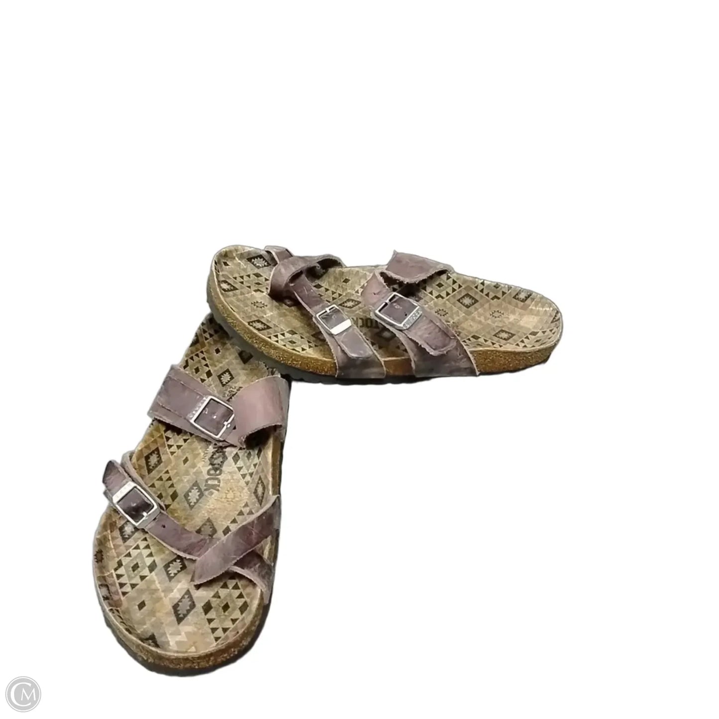 Sandals Flats By Birkenstock In Brown & Tan, Size: 10.5