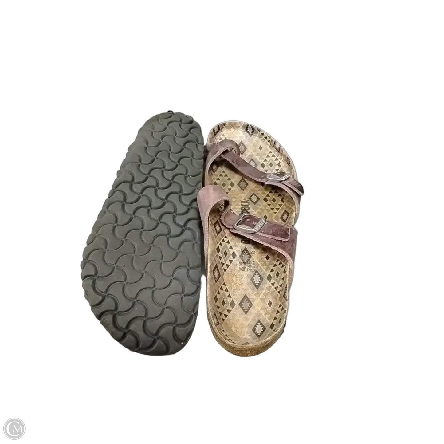 Sandals Flats By Birkenstock In Brown & Tan, Size: 10.5