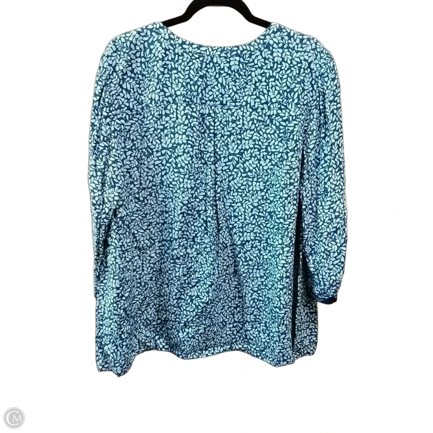 Blouse Long Sleeve By J. Jill In Blue & White, Size: Xl