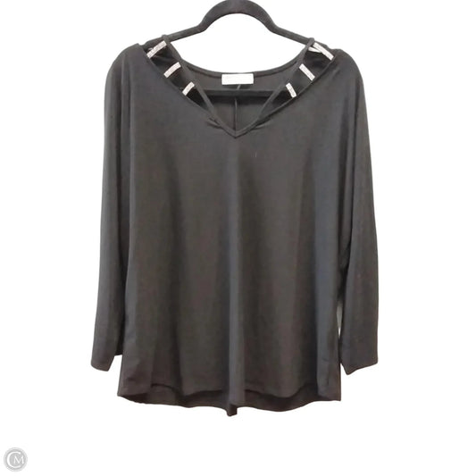 Blouse Long Sleeve By 89th And Madison In Black, Size: 1x