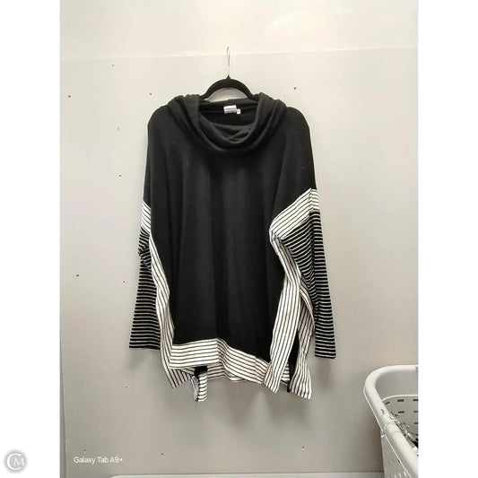 Sweatshirt Collar By Simple In Black & White, Size: Xl