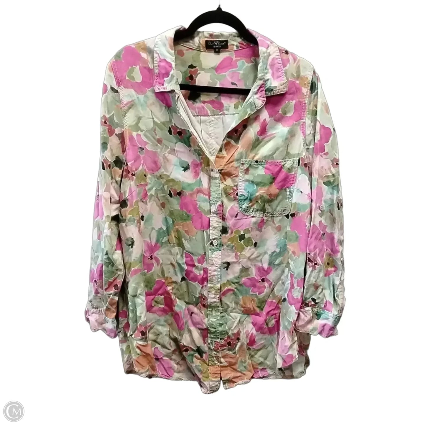 Blouse Long Sleeve By Velvet Heart In Floral Print, Size: 1x