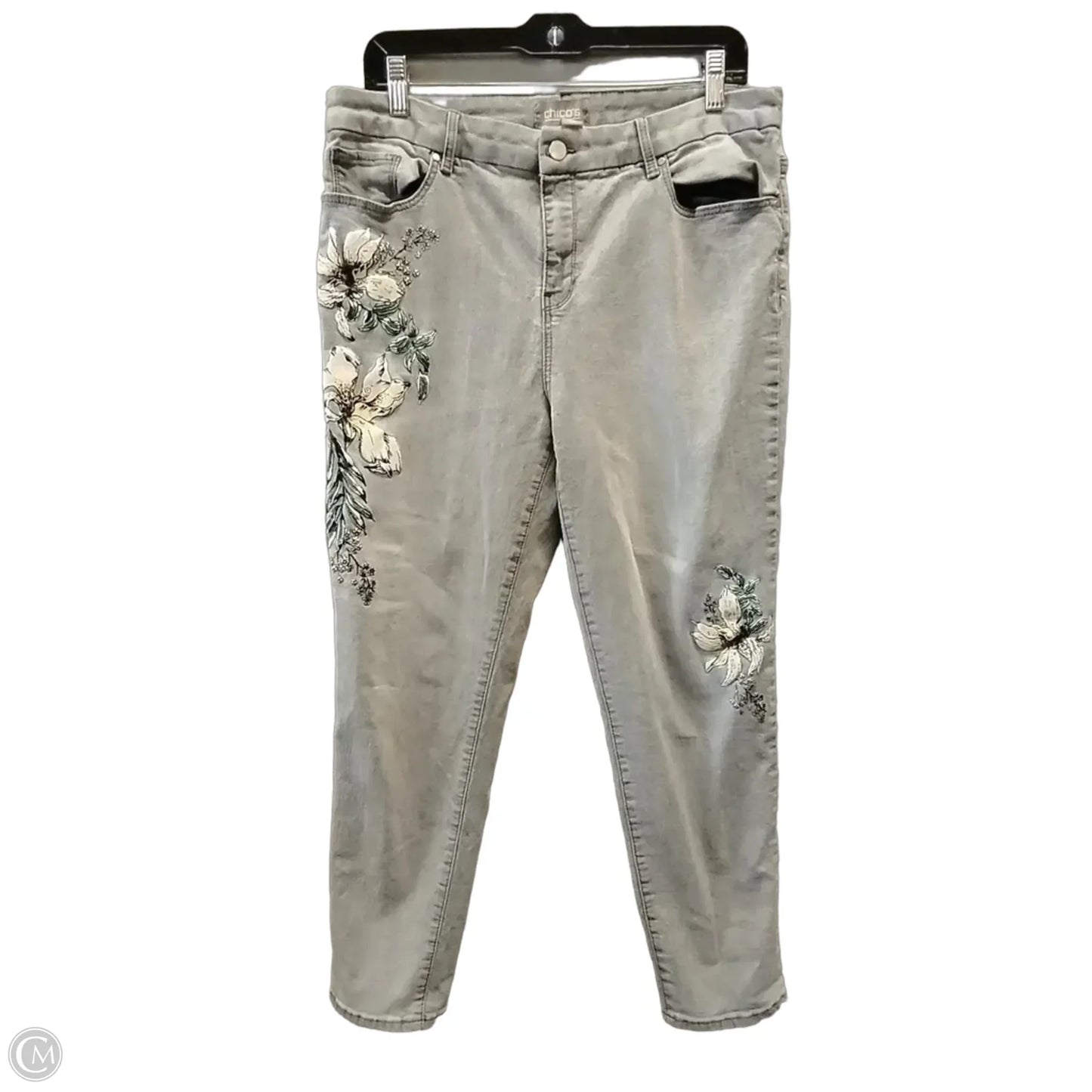 Jeans Straight By Chicos In Grey, Size: 14