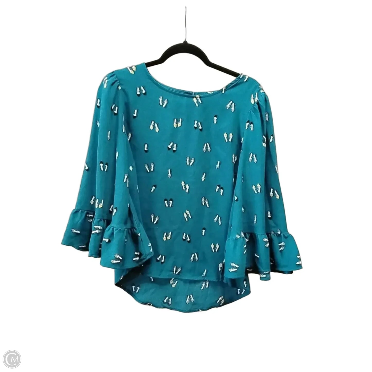 Blouse Long Sleeve By Apt 9 In Teal, Size: M