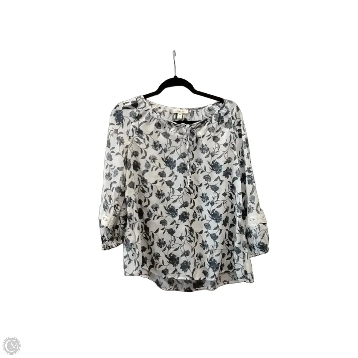 Blouse Long Sleeve By Como Blu In Floral Print, Size: S