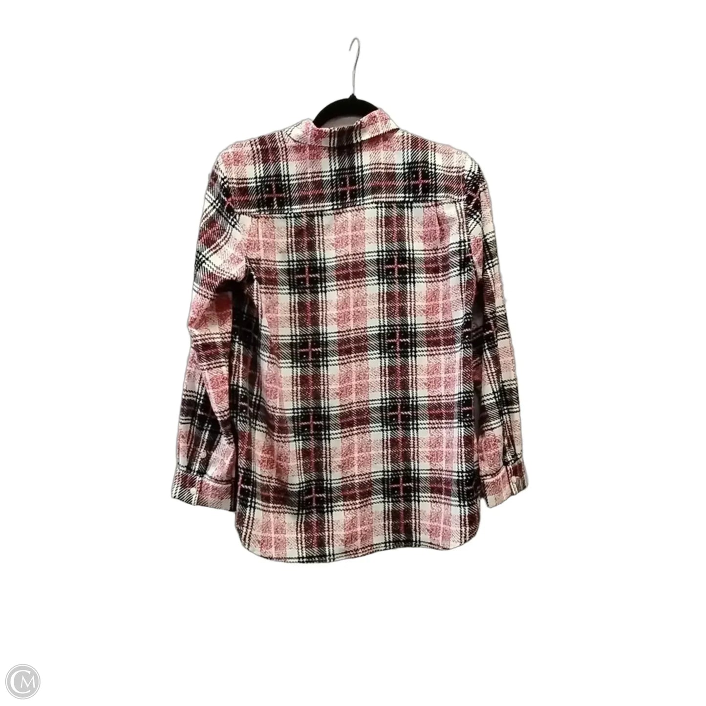 Blouse Long Sleeve By Talbots In Plaid Pattern, Size: Mp