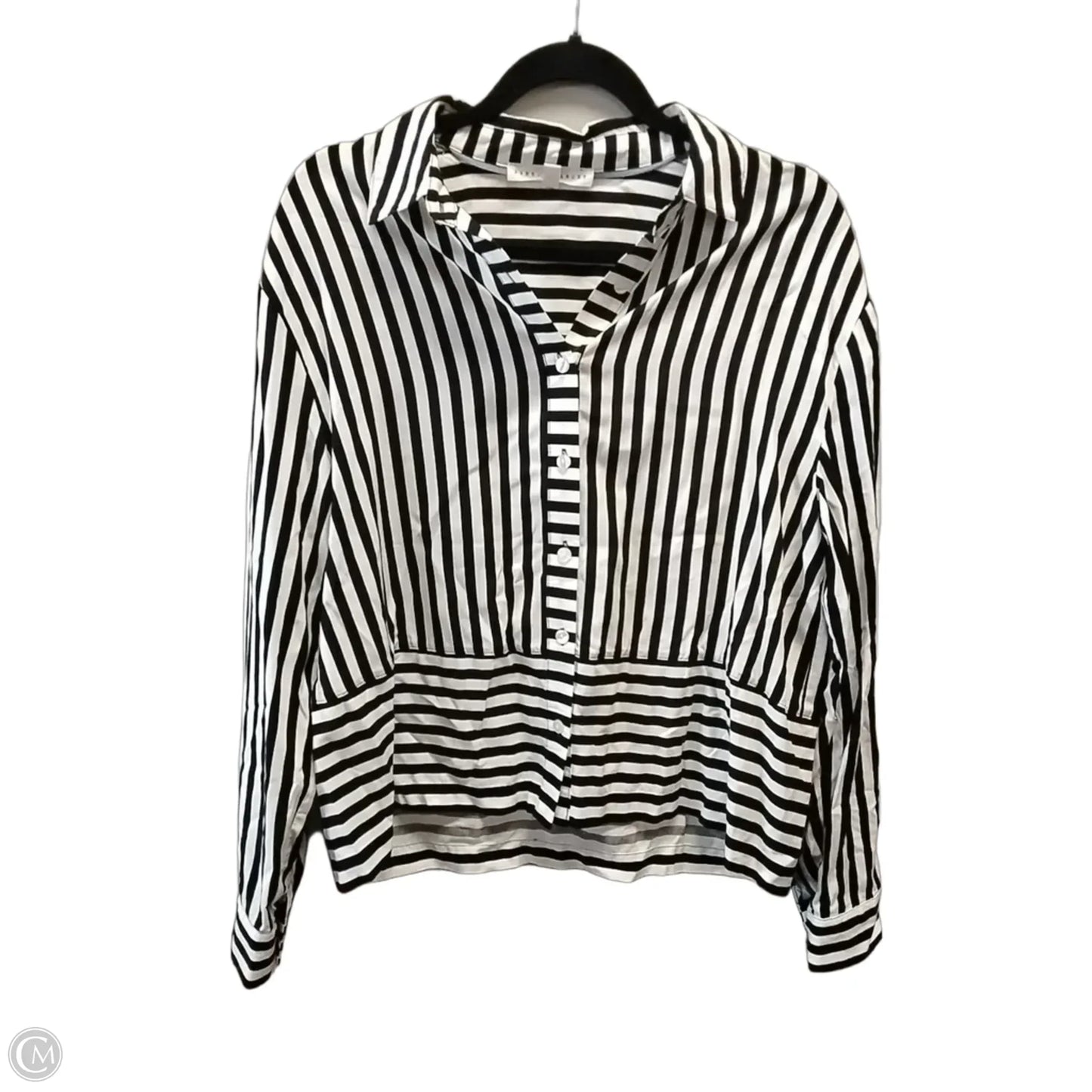 Blouse Long Sleeve By Jane And Delancey In Striped Pattern, Size: S