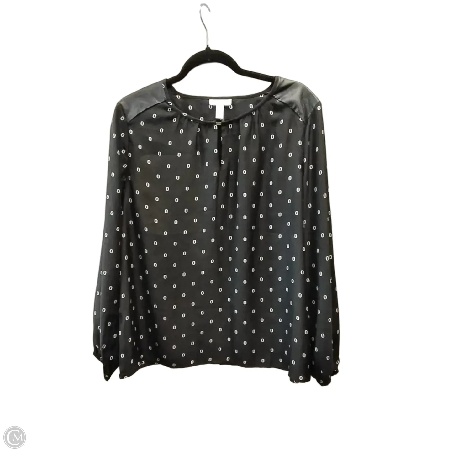 Blouse Long Sleeve By Charter Club In Polkadot Pattern, Size: L