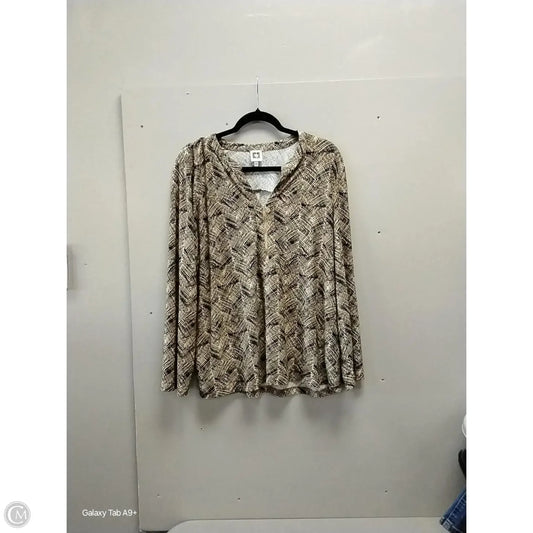Blouse Long Sleeve By Anne Klein In Animal Print, Size: Xl