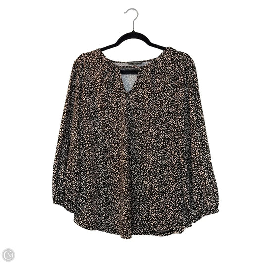 Blouse Long Sleeve By Adrianna Papell In Animal Print, Size: Xl