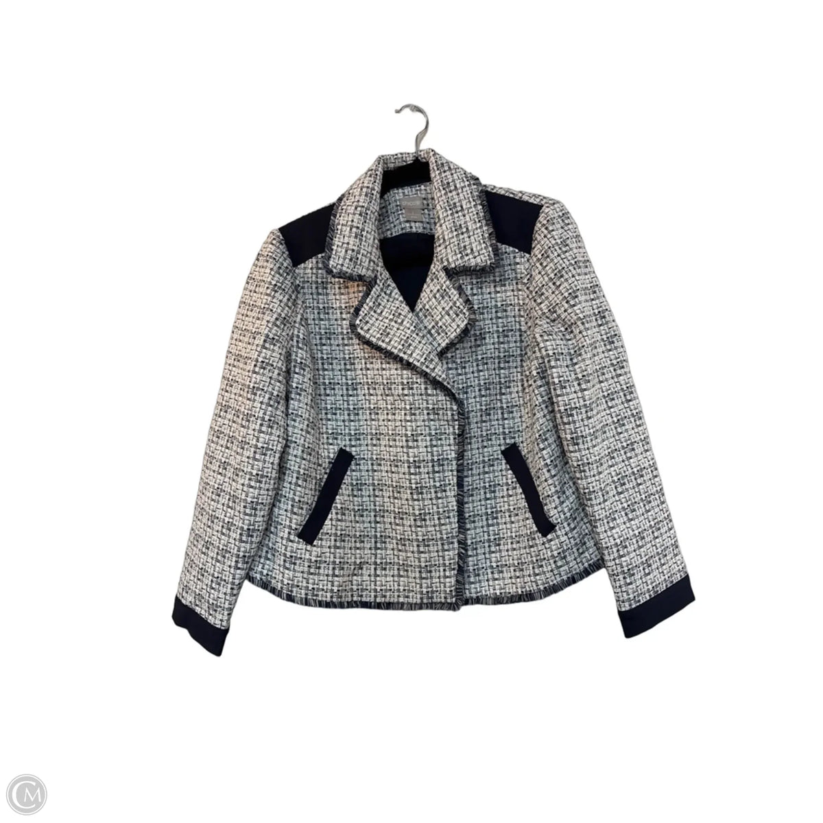 Jacket Other By Chicos In Blue & White, Size: L